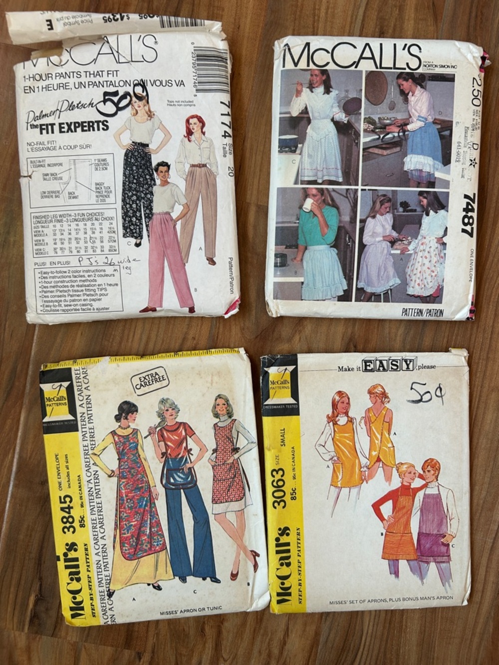 Vintage McCall’s Sewing Patterns Aprons & Pants Retro Cottagecore Homemaker Set